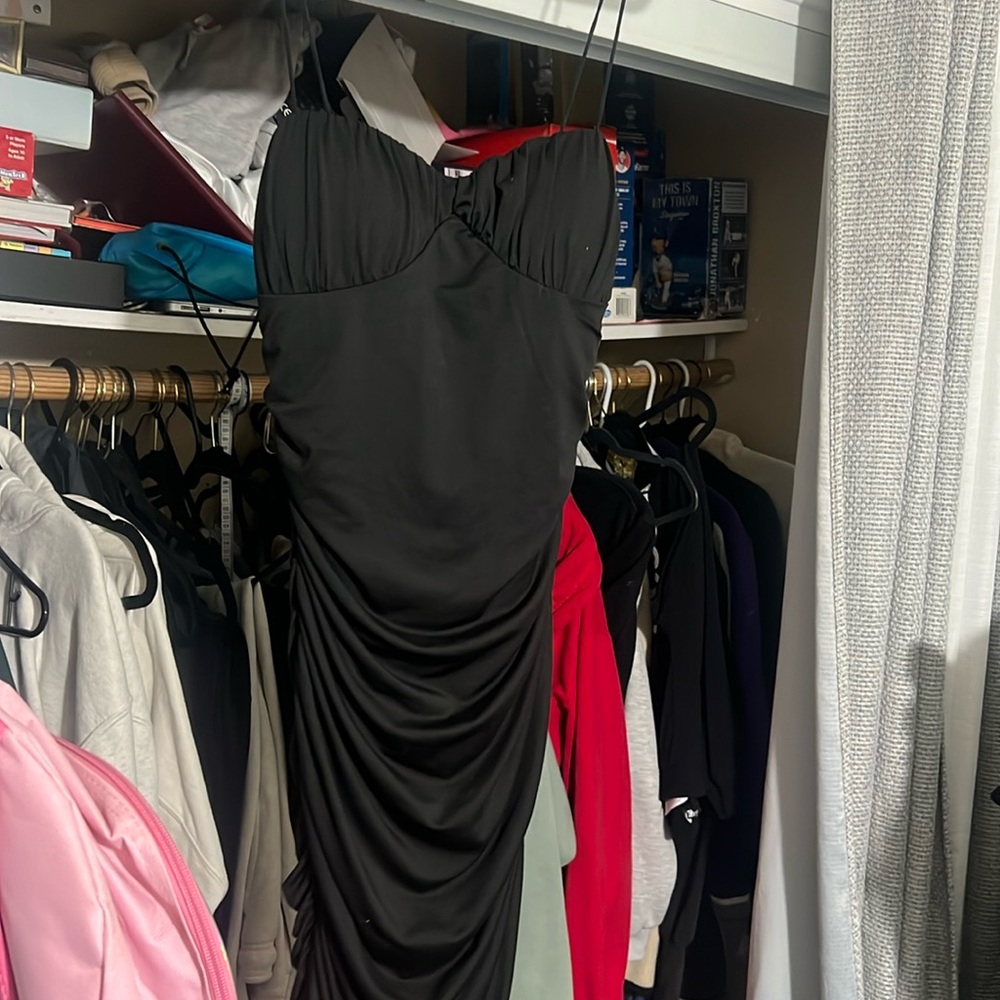 All black stretchy dress